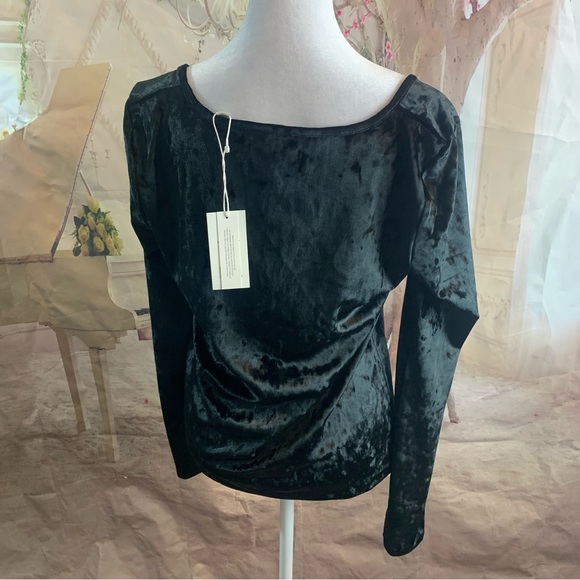 NEW Vince Velour Square Neck Long Sleeve in black - Picture 9 of 13